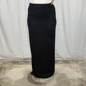 St John Evening Women’s Black Wool Knit Column Maxi Skirt Size 12 Elegant Formal